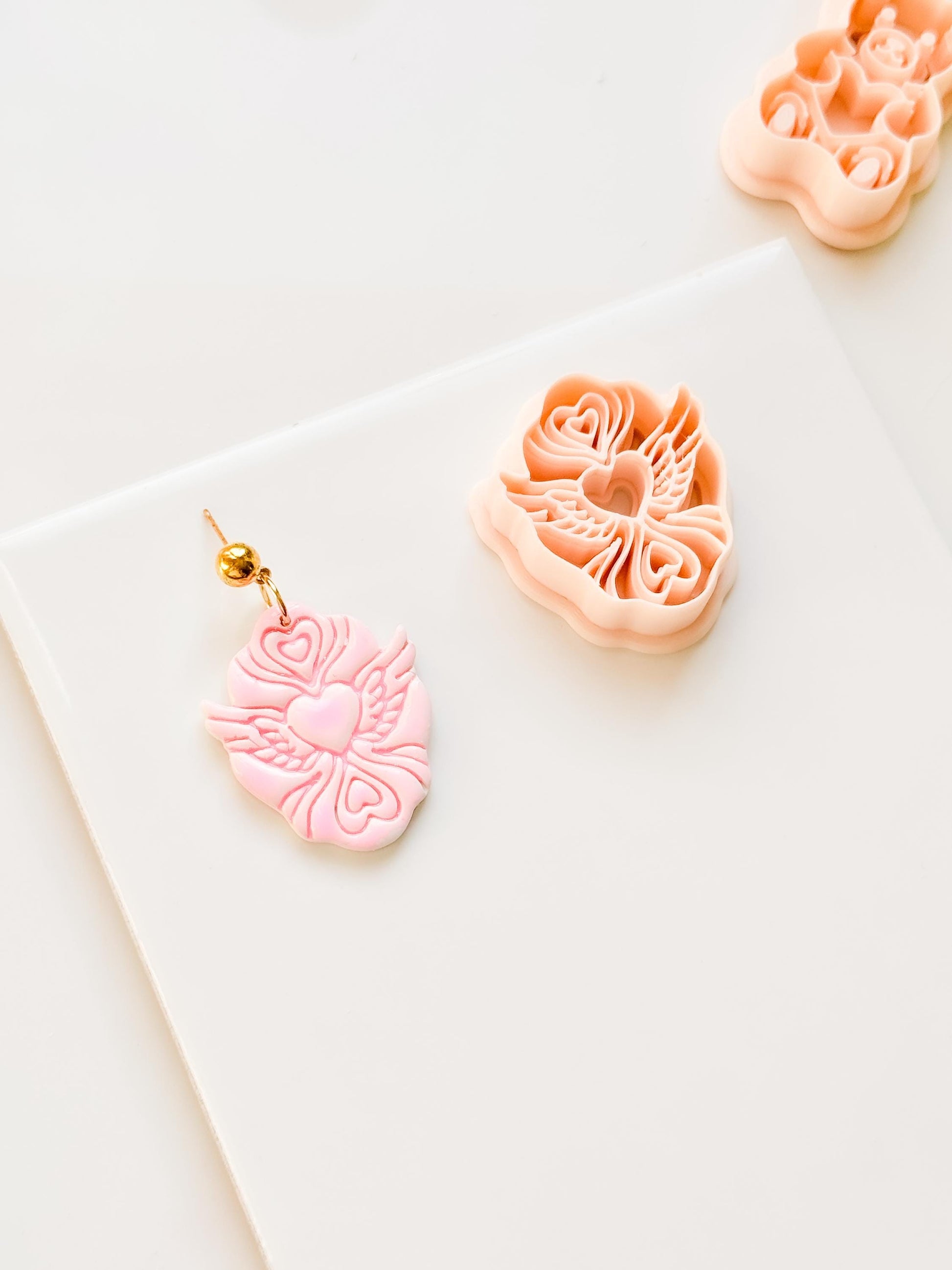Flying Valentine Clay Cutter: Winged Heart Design