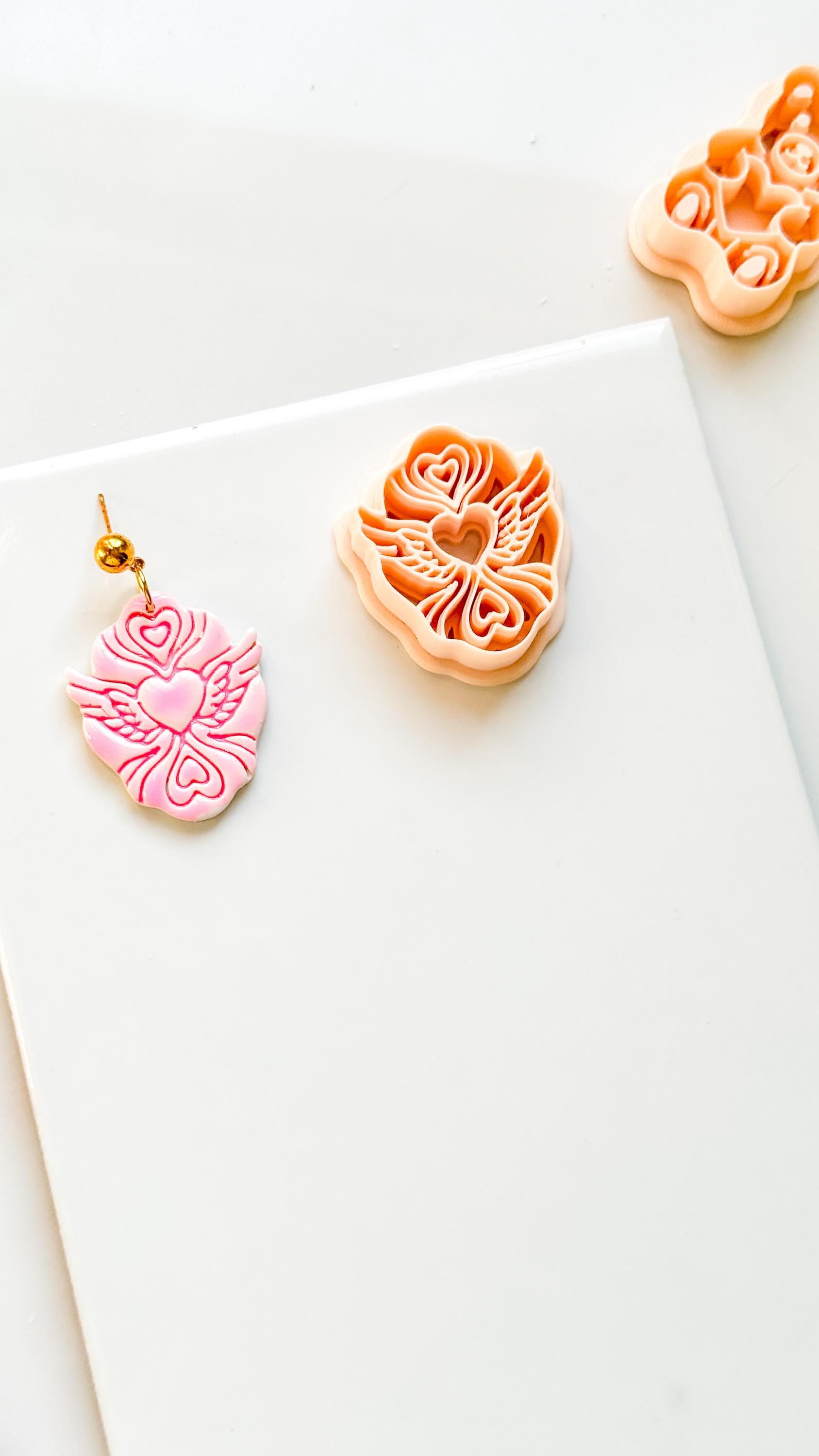 Flying Valentine Clay Cutter: Winged Heart Design