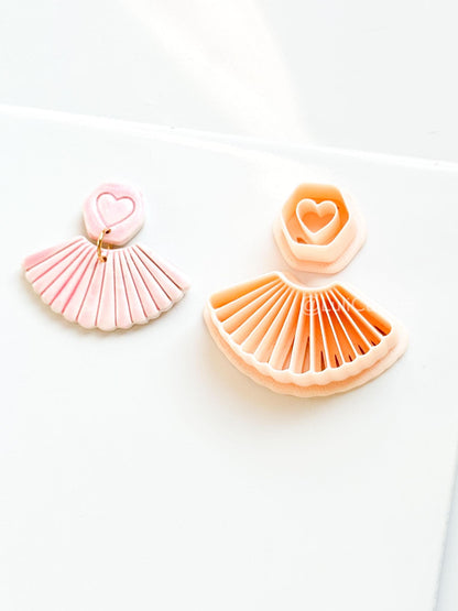 Fan of Love Clay Cutter: Heart Fan Shape