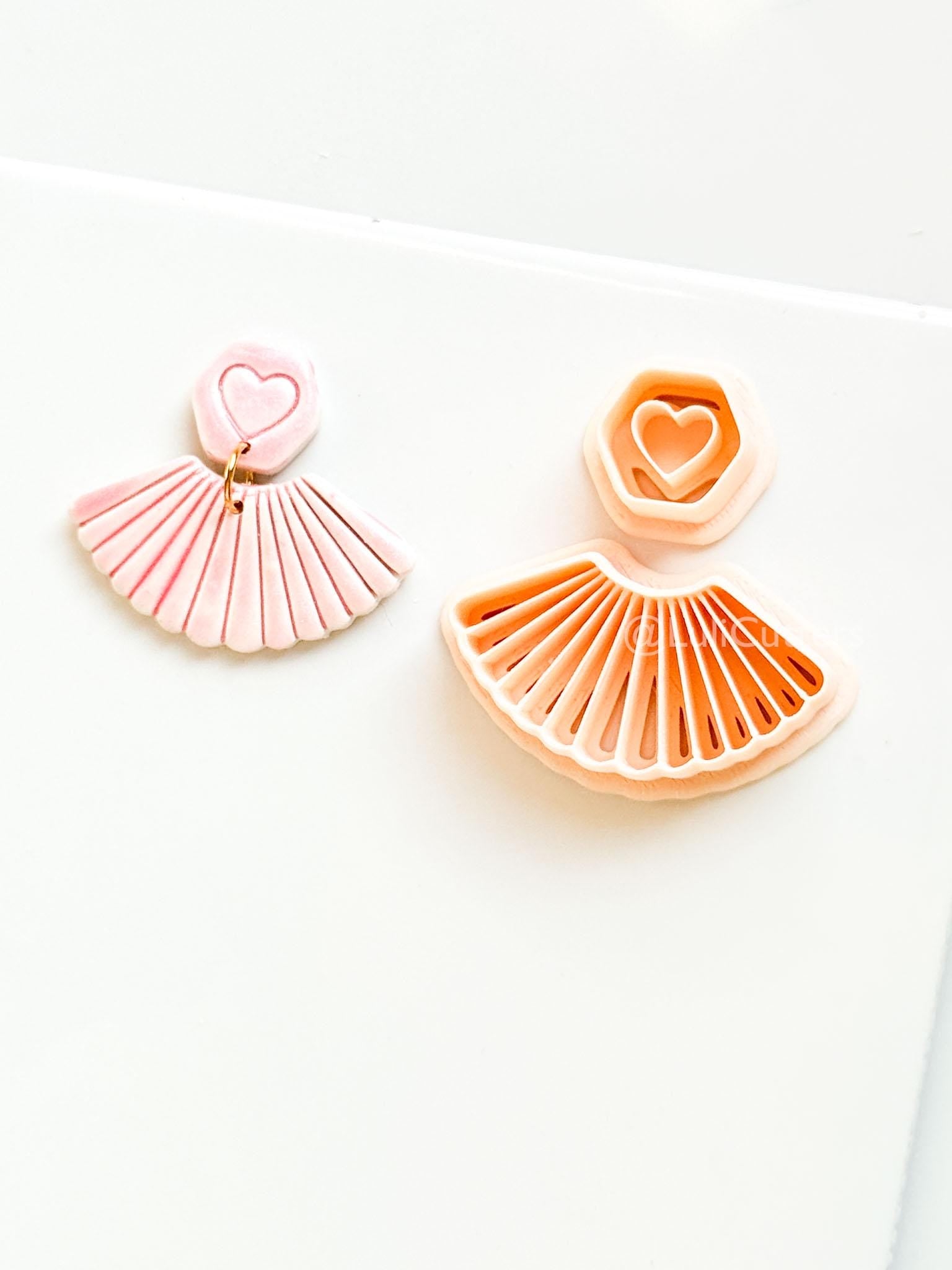 Fan of Love Clay Cutter: Heart Fan Shape