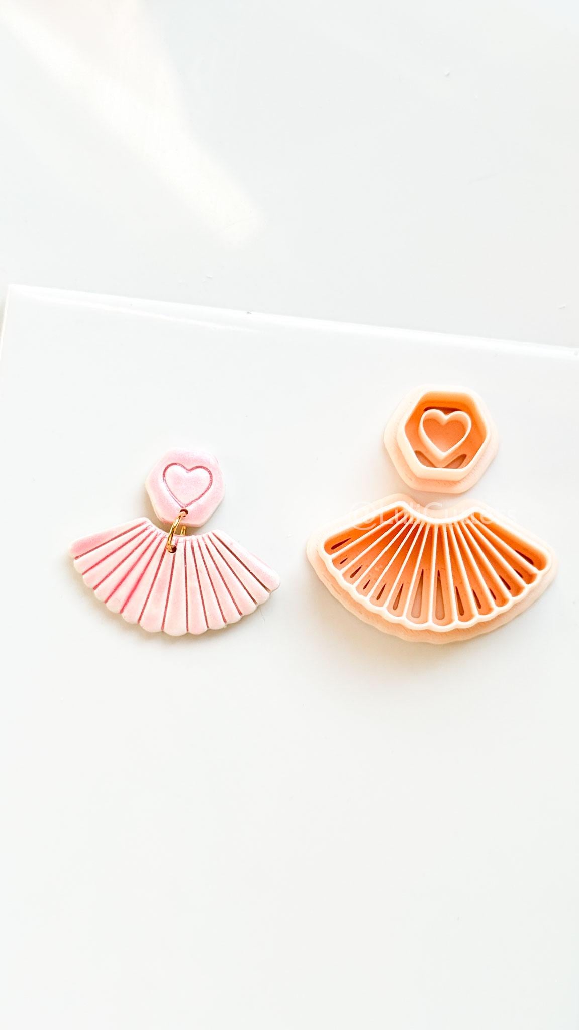 Fan of Love Clay Cutter: Heart Fan Shape
