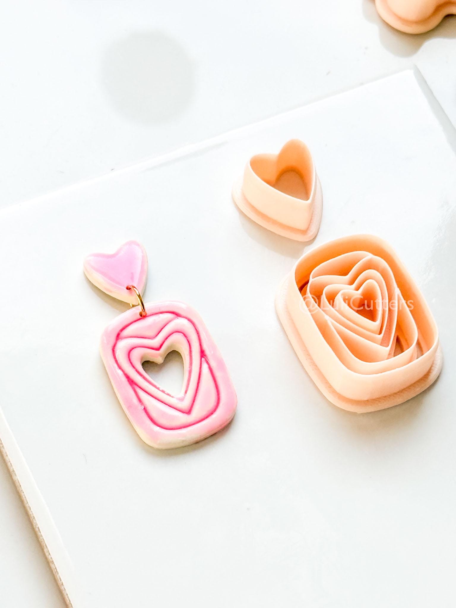 Heart Ripple Clay Cutter Set: Layered Heart Shapes