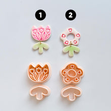 Tulip Patch Pair Clay Cutters: Floral Dangle Earring Design