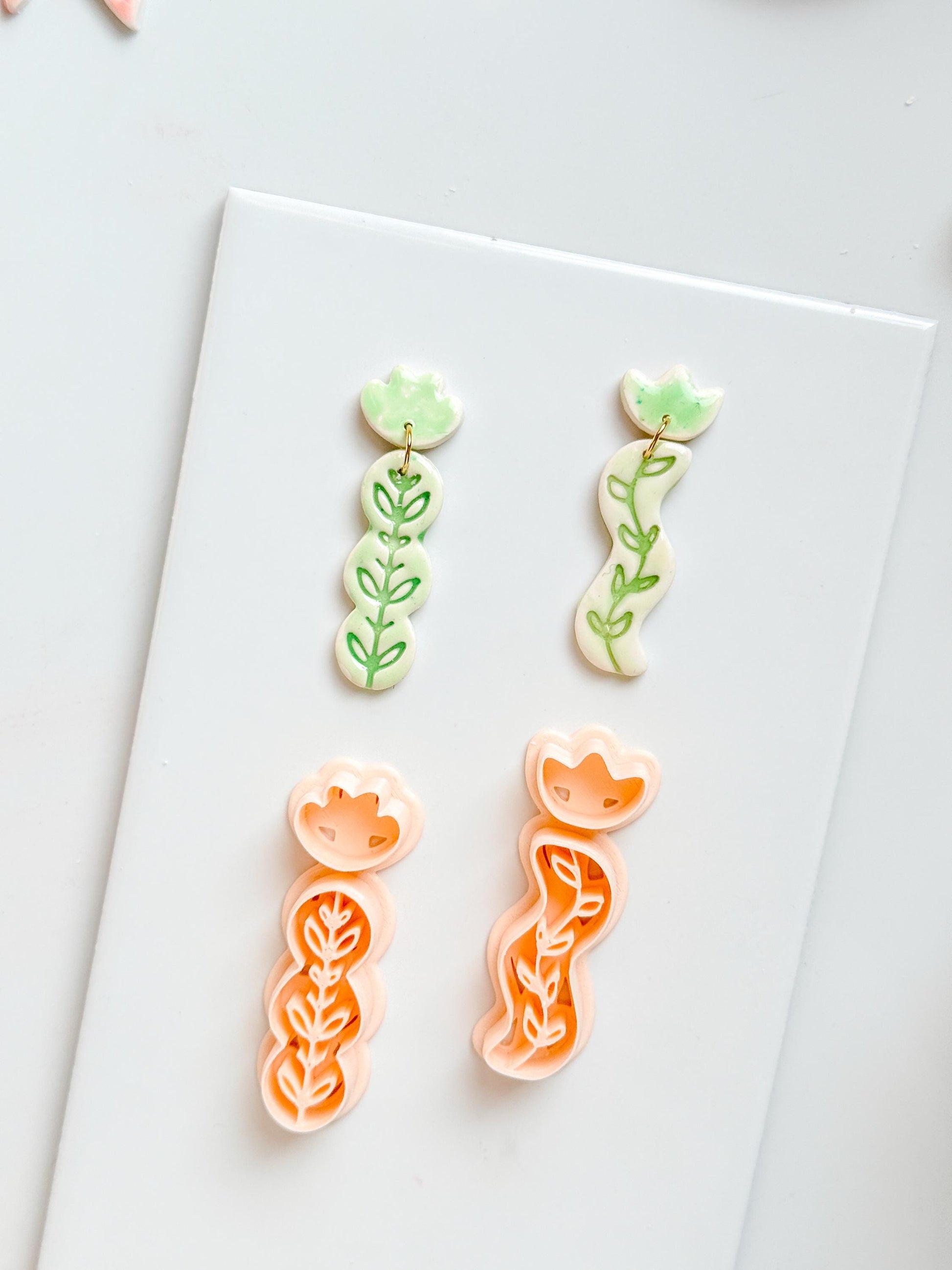 Sprig Set Clay Cutter: Botanical Vine Earring Shapes
