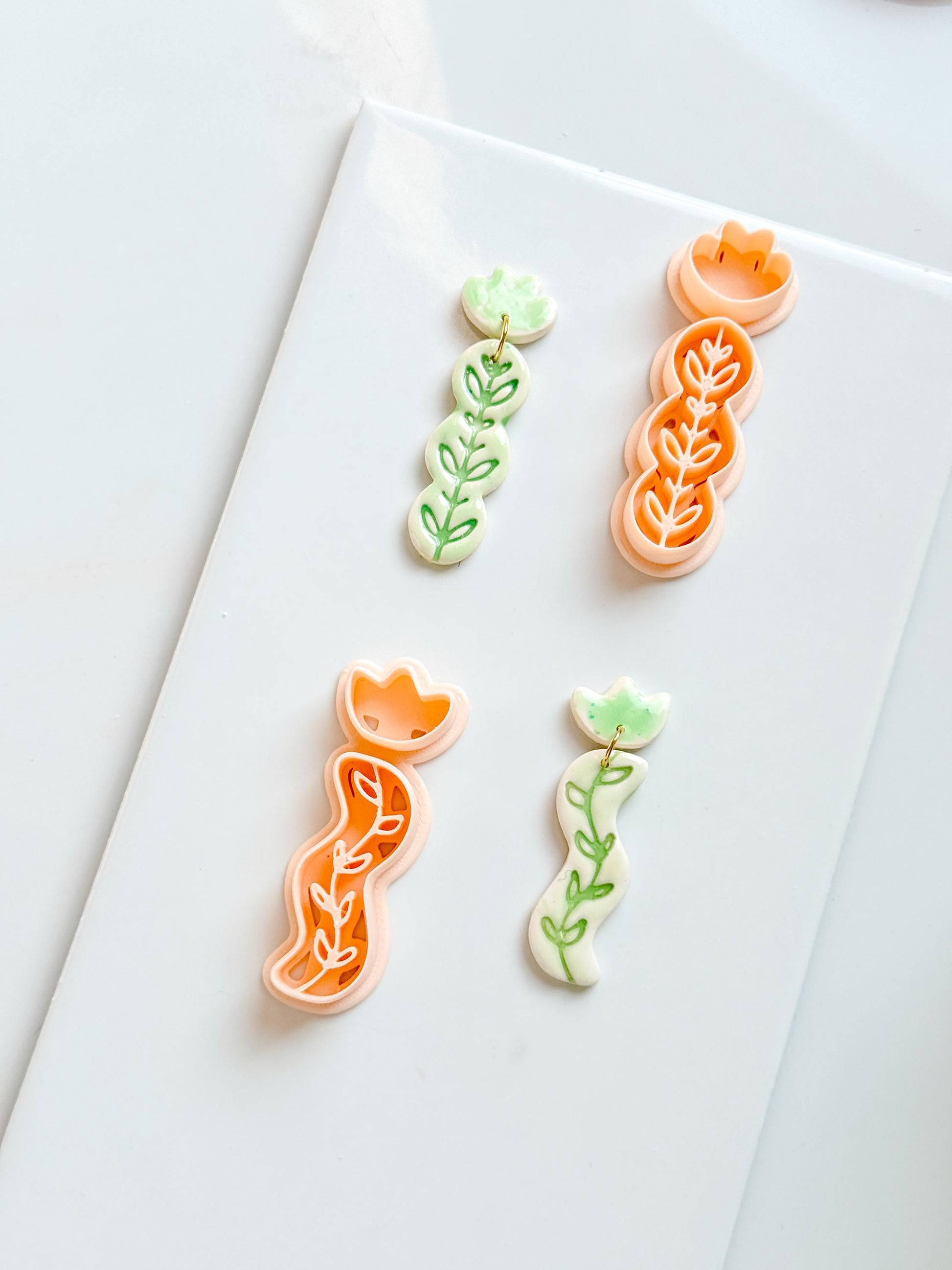 Sprig Set Clay Cutter: Botanical Vine Earring Shapes