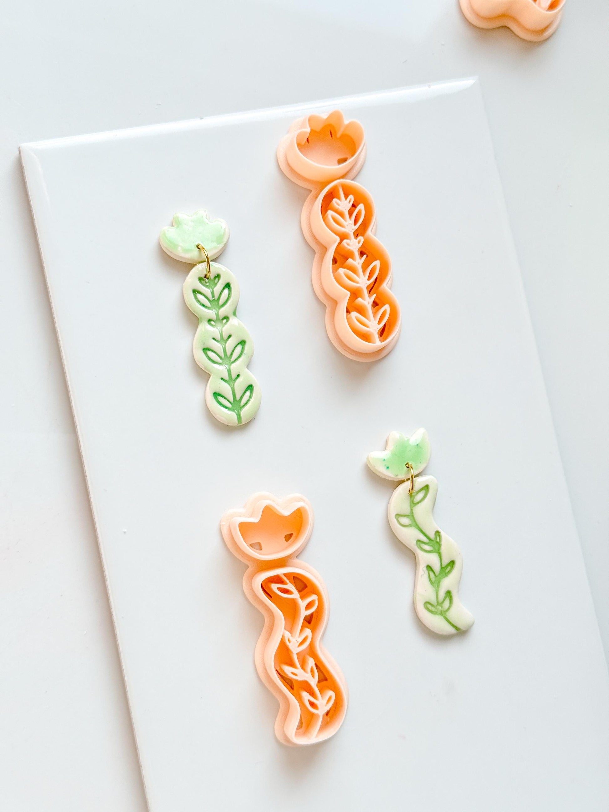Sprig Set Clay Cutter: Botanical Vine Earring Shapes