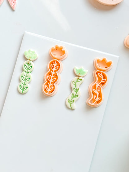 Sprig Set Clay Cutter: Botanical Vine Earring Shapes