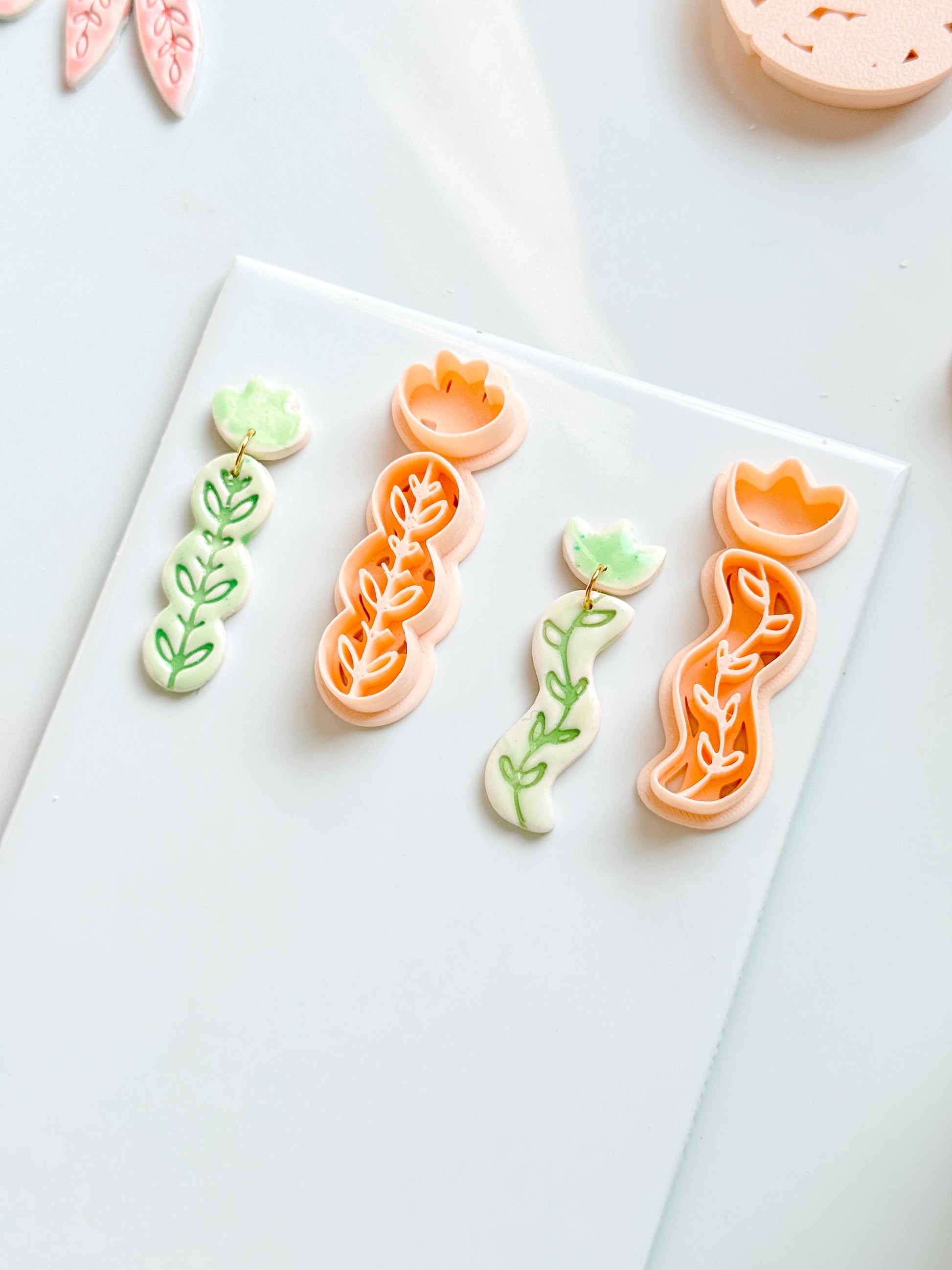Sprig Set Clay Cutter: Botanical Vine Earring Shapes
