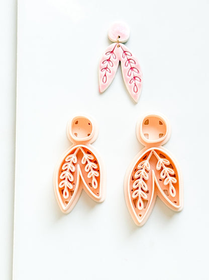 Willow Drop Clay Cutter: Botanical Leaf Dangle Design