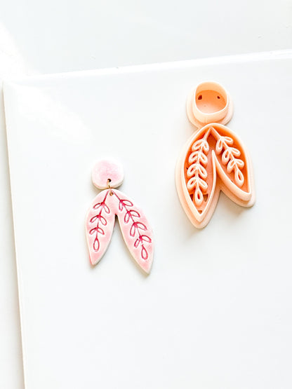 Willow Drop Clay Cutter: Botanical Leaf Dangle Design