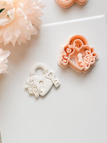 Locked in Bloom Clay Cutter: Heart Padlock with Key & Floral Detail