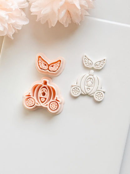 Fairy Tale Ride Clay Cutter Set: Pumpkin Carriage & Winged Accent