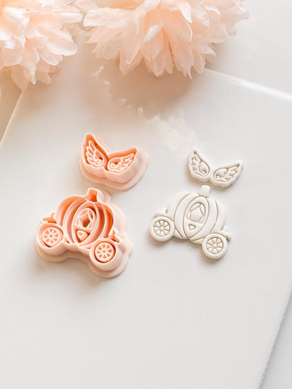 Fairy Tale Ride Clay Cutter Set: Pumpkin Carriage & Winged Accent