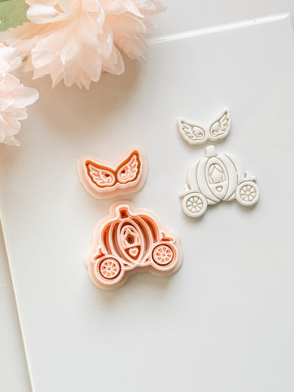 Fairy Tale Ride Clay Cutter Set: Pumpkin Carriage & Winged Accent