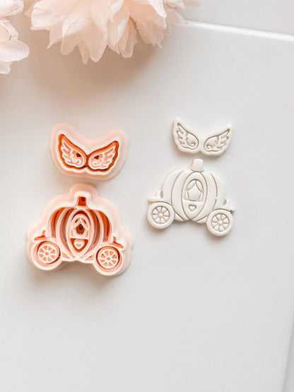 Fairy Tale Ride Clay Cutter Set: Pumpkin Carriage & Winged Accent