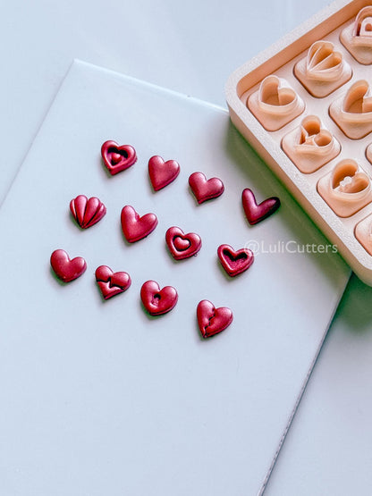 Micro Valentine Heart Clay Cutters: Love Symbols Set