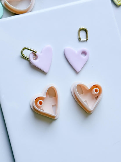 Interchangeable Hoop Heart Clay Cutter: Open Heart Silhouette