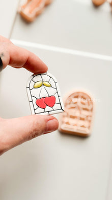 Heartlight Window Clay Cutter: Stained Glass Cherry Hearts