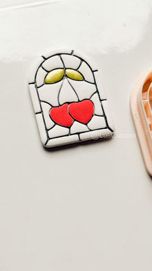 Heartlight Window Clay Cutter: Stained Glass Cherry Hearts