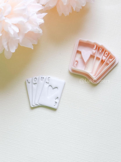 Love Deck Card Clay Cutter Set: Valentine Heart Design