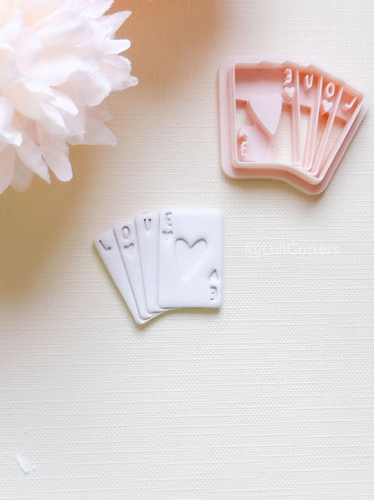 Love Deck Card Clay Cutter Set: Valentine Heart Design