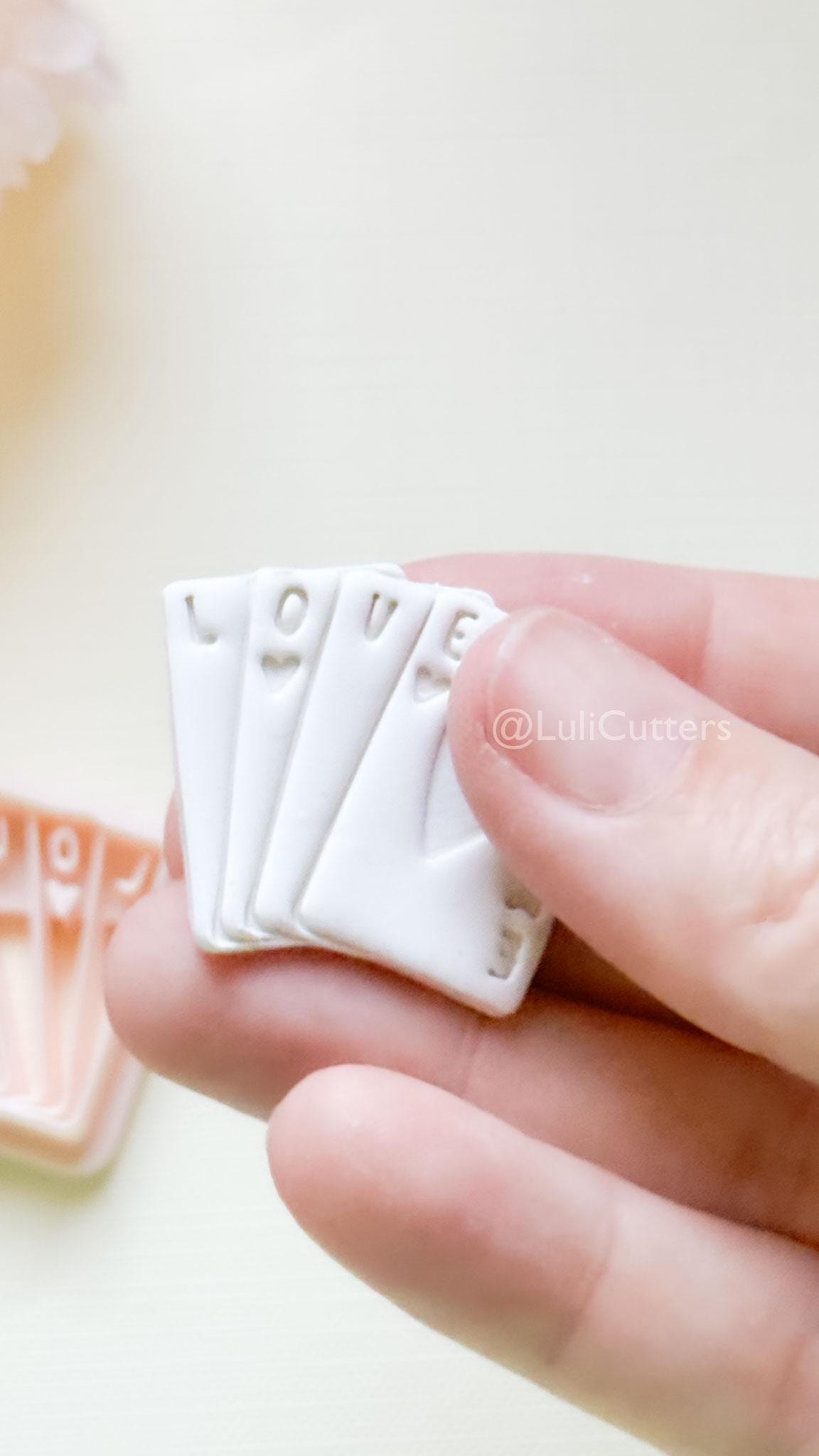 Love Deck Card Clay Cutter Set: Valentine Heart Design