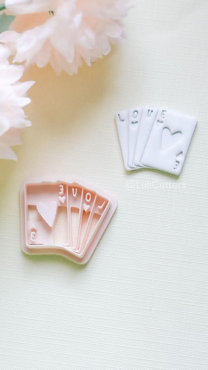 Love Deck Card Clay Cutter Set: Valentine Heart Design