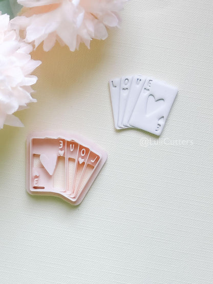 Love Deck Card Clay Cutter Set: Valentine Heart Design