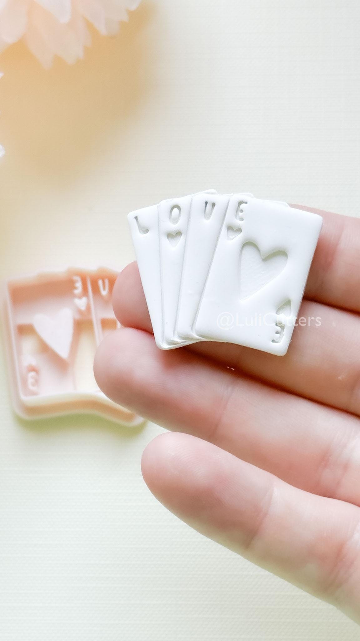 Love Deck Card Clay Cutter Set: Valentine Heart Design