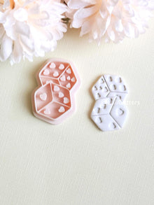 Lucky Hearts Clay Cutter: Heart-Pattern Dice Shape