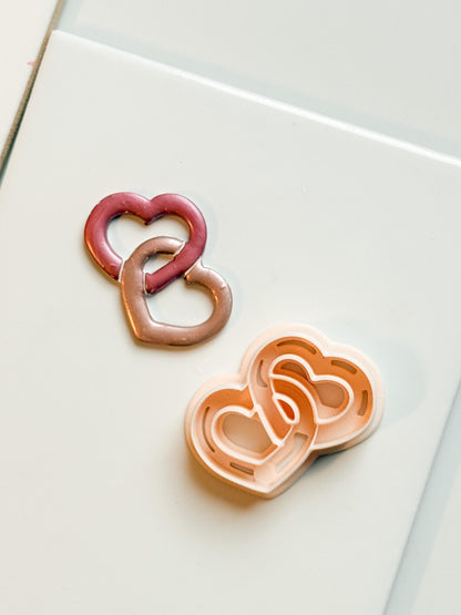Chained Hearts Clay Cutters: Interlocked Heart Duo