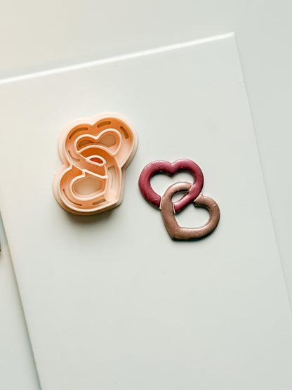 Chained Hearts Clay Cutters: Interlocked Heart Duo