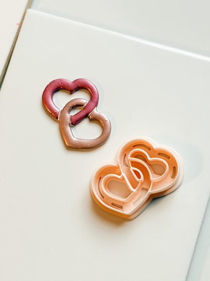 Chained Hearts Clay Cutters: Interlocked Heart Duo