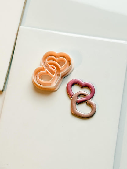 Chained Hearts Clay Cutters: Interlocked Heart Duo