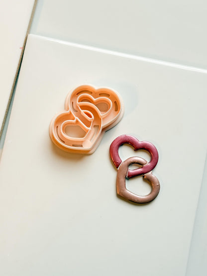 Chained Hearts Clay Cutters: Interlocked Heart Duo