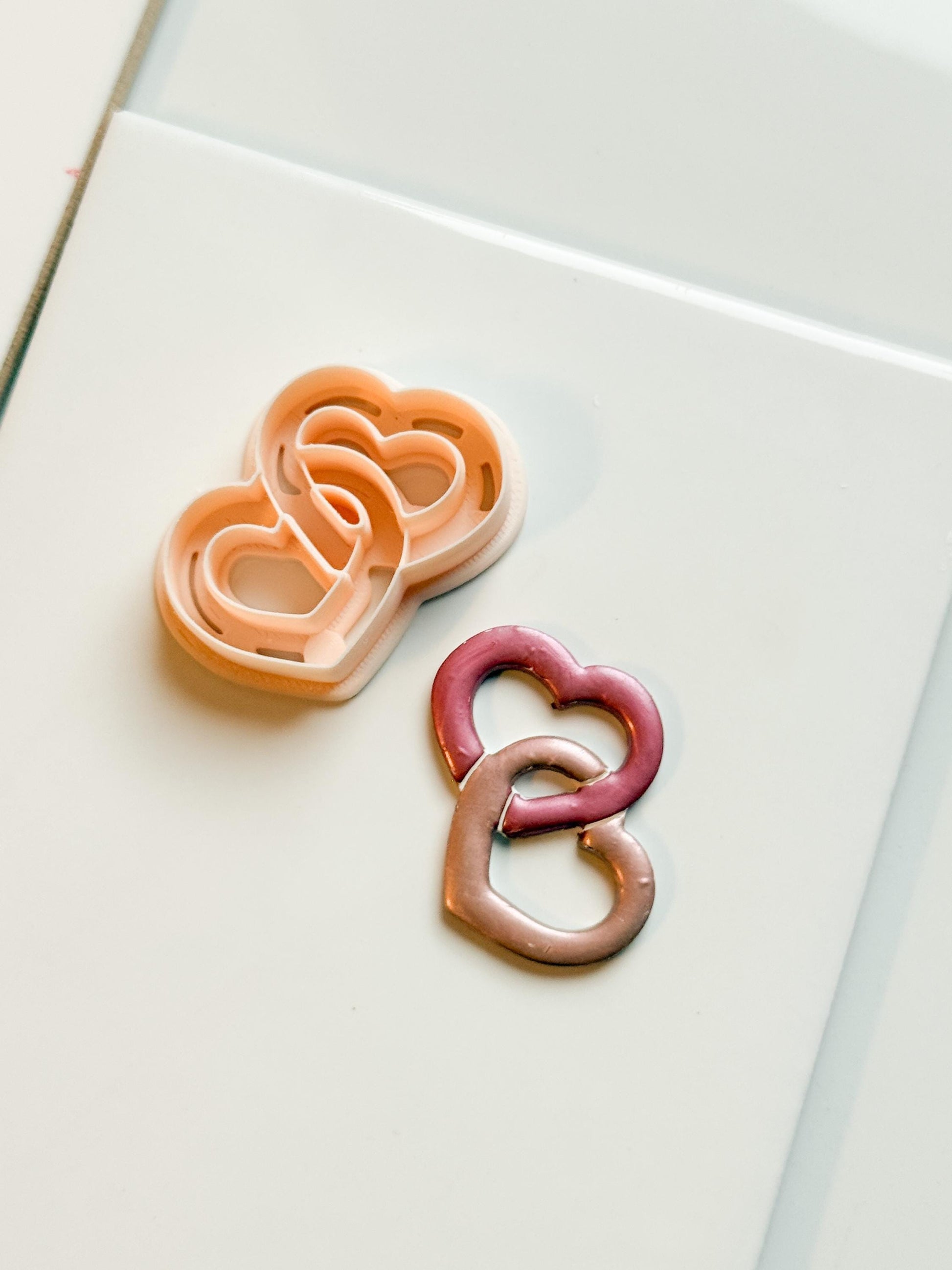 Chained Hearts Clay Cutters: Interlocked Heart Duo