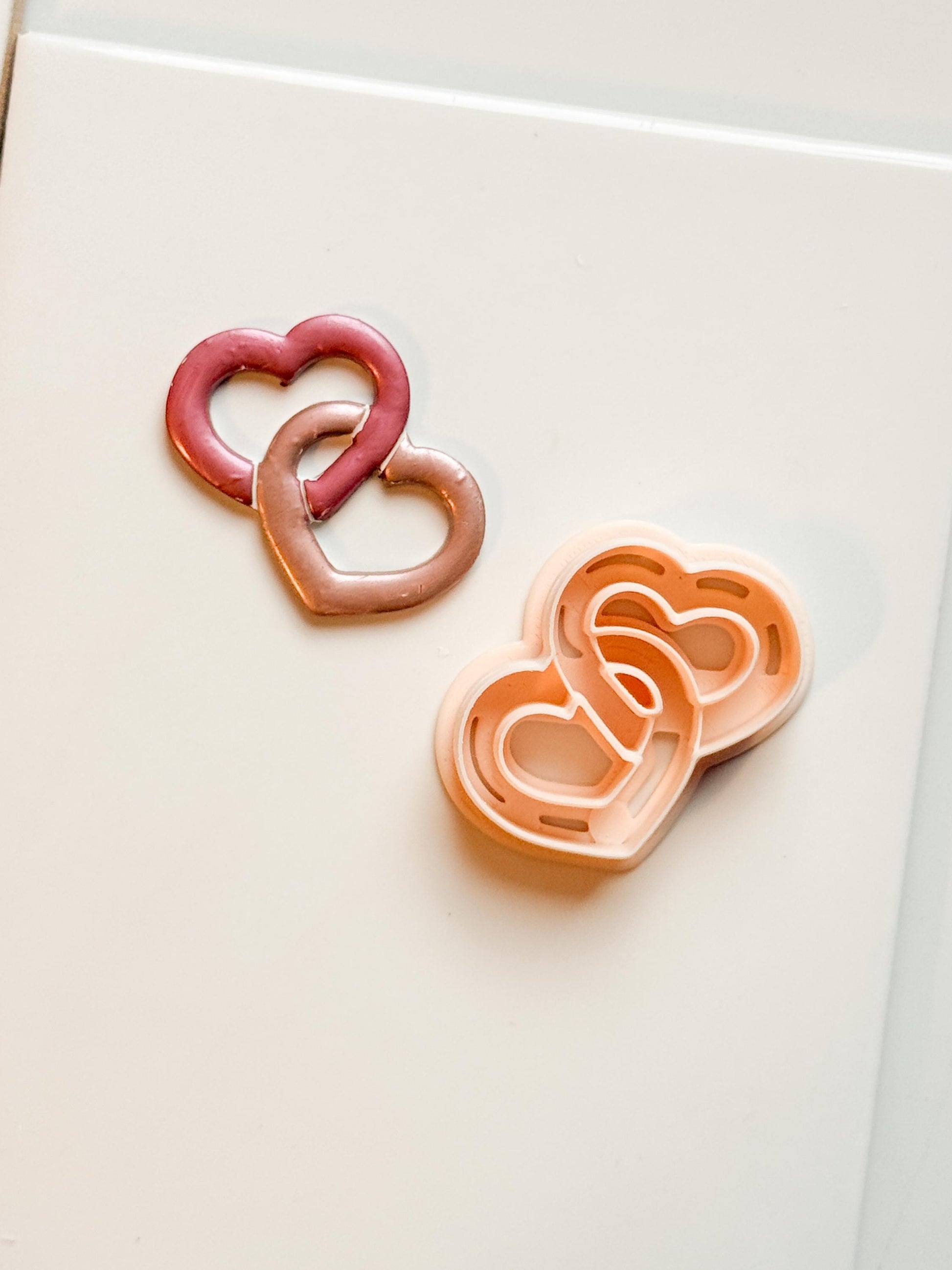 Chained Hearts Clay Cutters: Interlocked Heart Duo