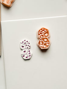 Love Roll Clay Cutters: Heart Pattern Dice Duo