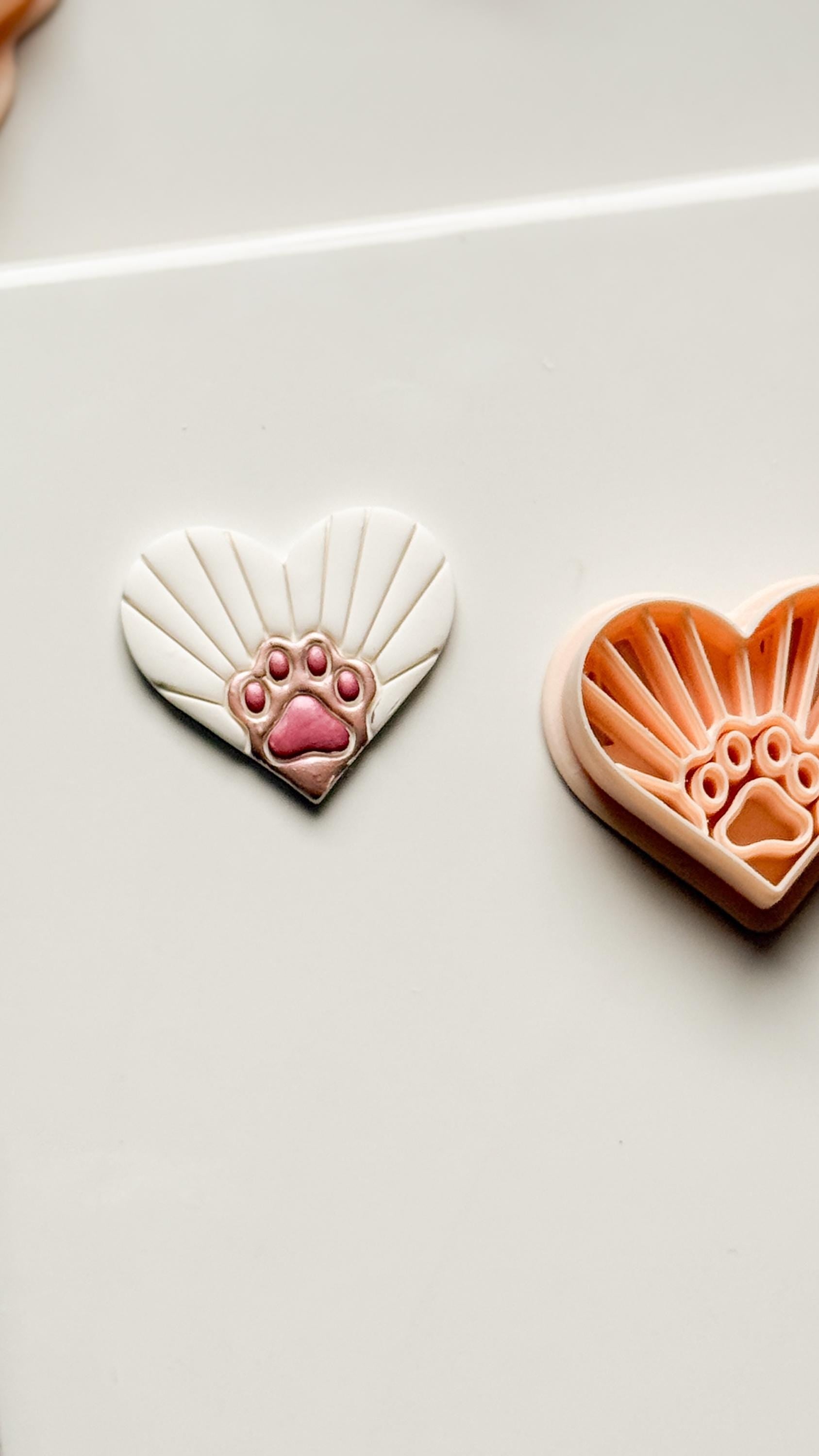 Sunrise Paws Clay Cutter: Heart Paw Design