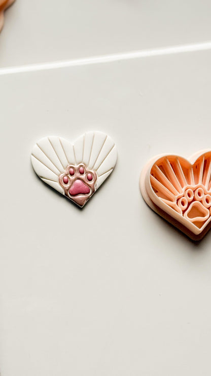 Sunrise Paws Clay Cutter: Heart Paw Design