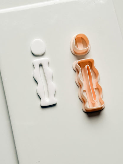 Wavy Pillar Drop Clay Cutters: Sculptural Column Shape