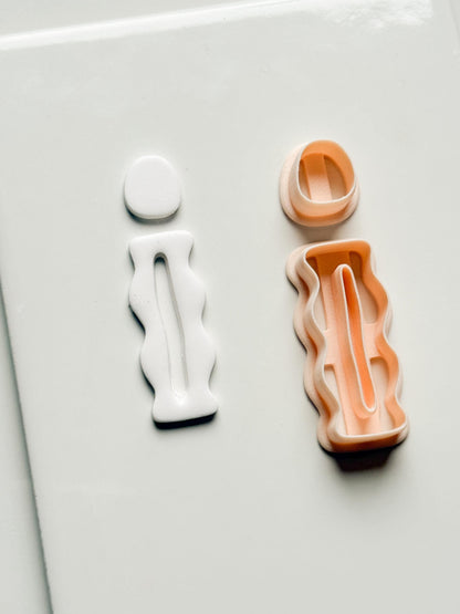 Wavy Pillar Drop Clay Cutters: Sculptural Column Shape