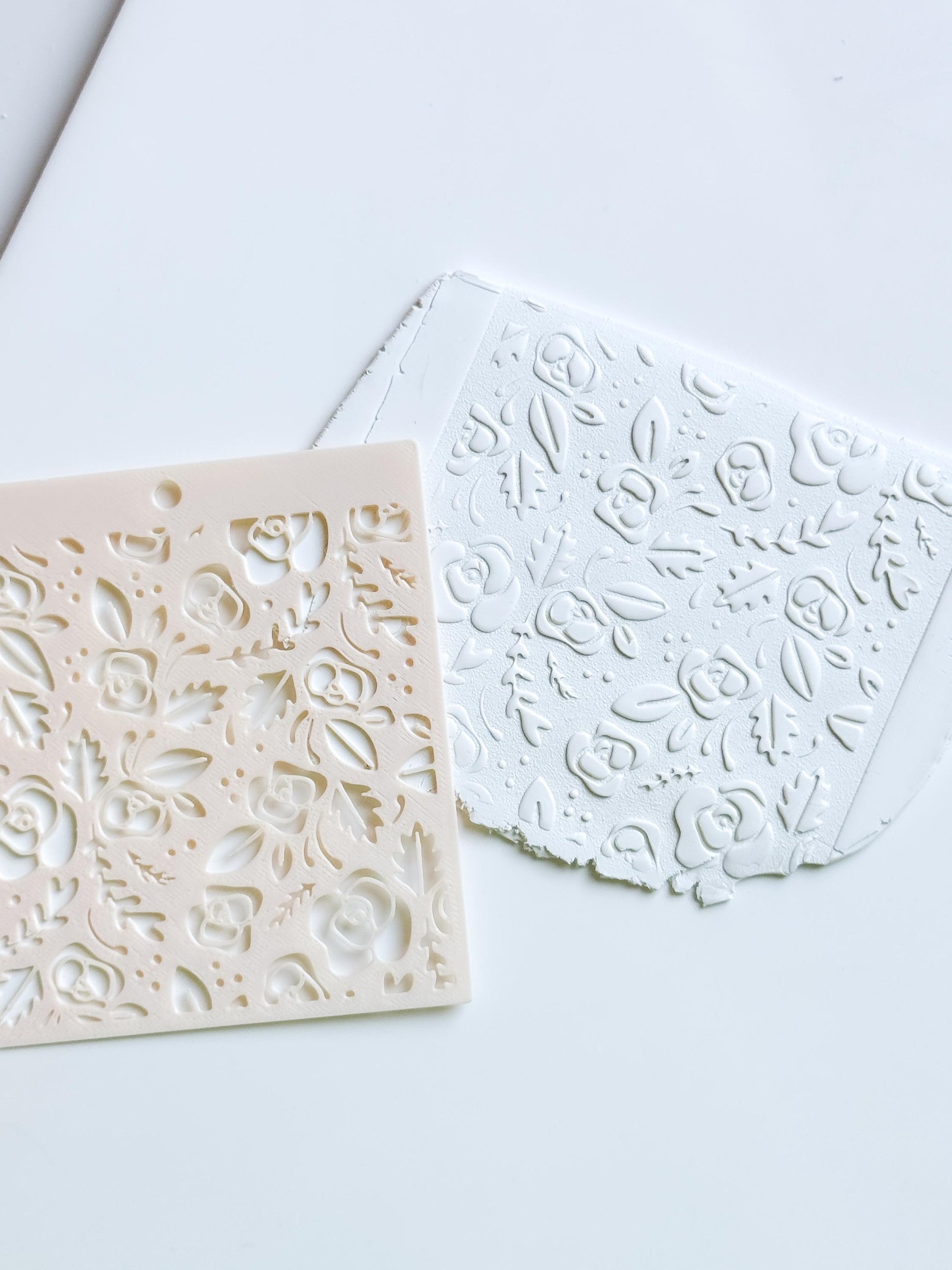 Love Roses Floral Stencil for Polymer Clay