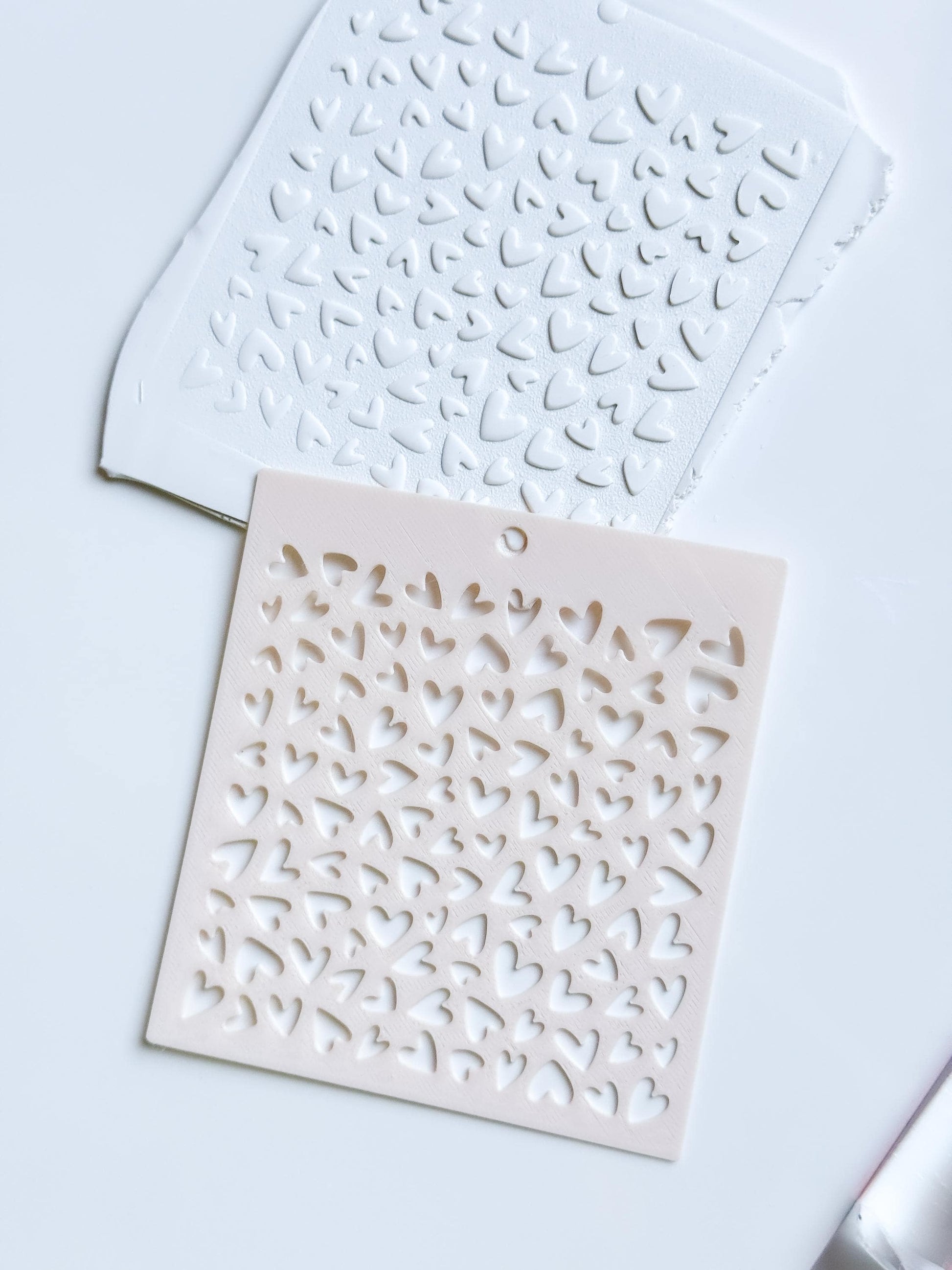 Love Sprinkle Hearts Stencil for Polymer Clay