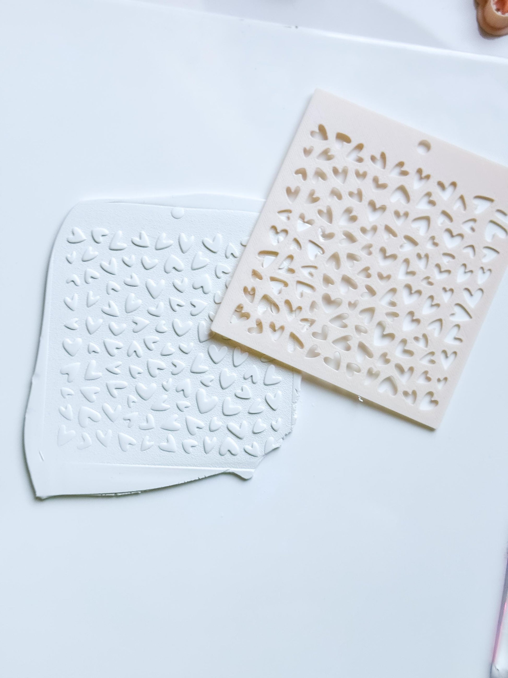 Love Sprinkle Hearts Stencil for Polymer Clay