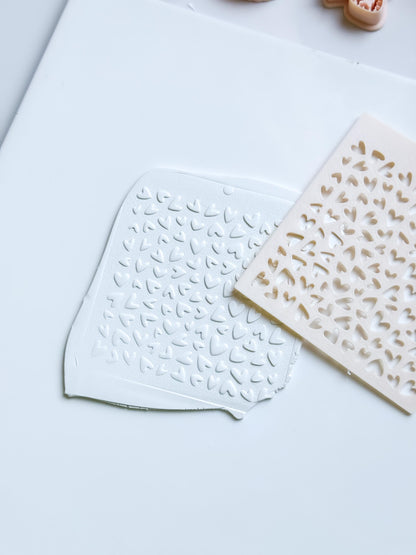 Love Sprinkle Hearts Stencil for Polymer Clay