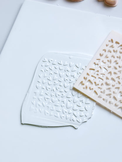 Love Sprinkle Hearts Stencil for Polymer Clay