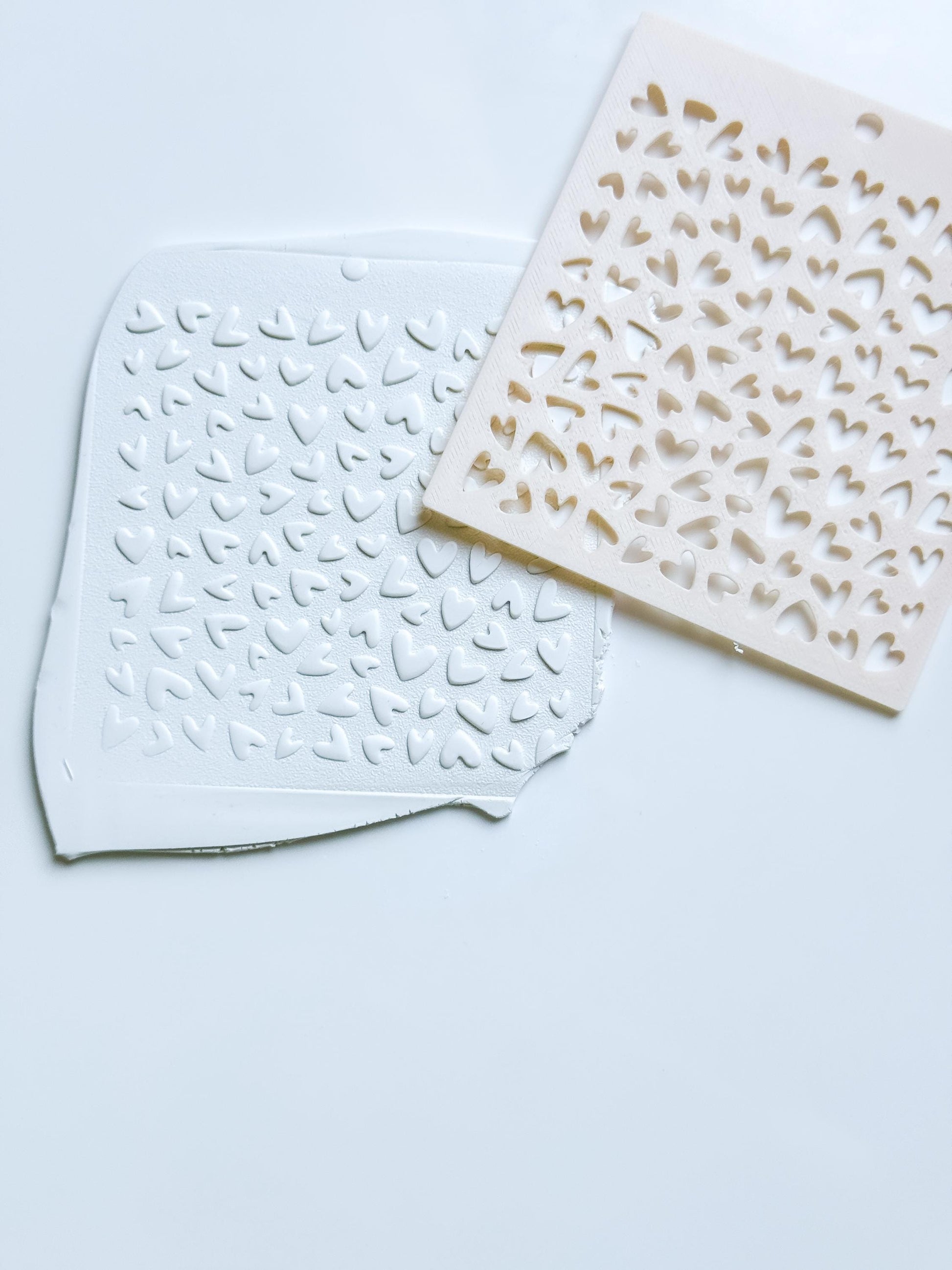 Love Sprinkle Hearts Stencil for Polymer Clay