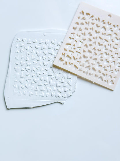 Love Sprinkle Hearts Stencil for Polymer Clay