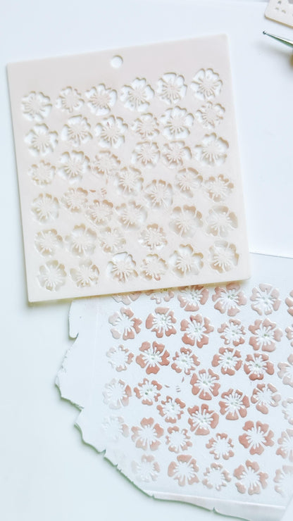Romance Petals Floral Stencil for Polymer Clay